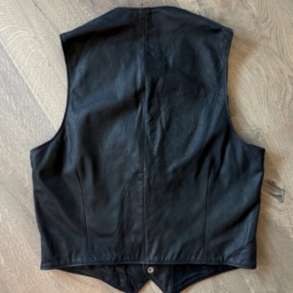 Black Leather Vest for Men - Picture 2 of 7